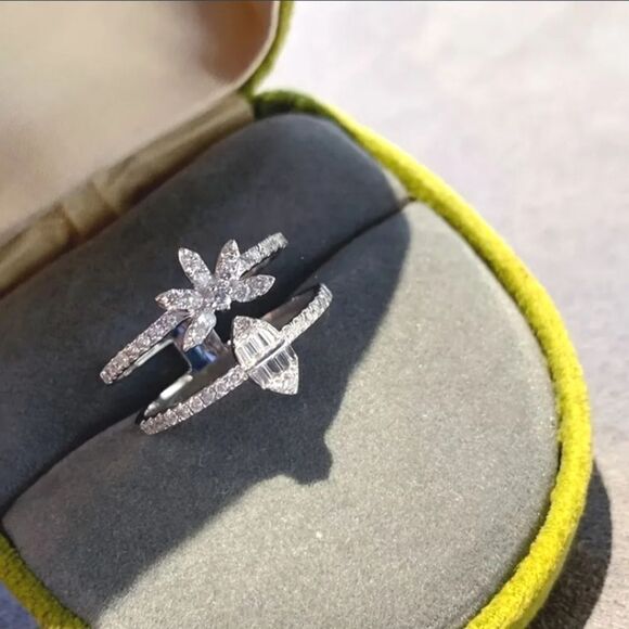 925 Sterling Silver diamond ring - Picture 3 of 4